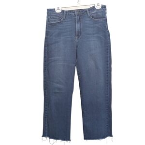 Just Black Denim High Rise Straight Leg Frayed Hem Jeans 31